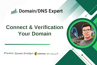 add your domain and verify sendgrid, shopify, mailgun, mailchimp, wix, klaviyo