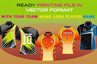 provide esports and sports jersey, or sublimation design