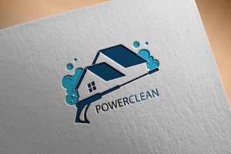 craft modern cleaning service logo design