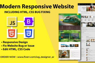 create responsive website or fix bug, edit HTML CSS