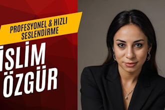 record a warm, professional turkish voice over for your brand