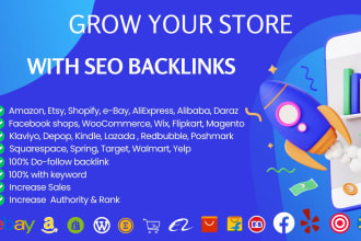 create SEO backlinks for your shopify etsy amazon  ebay store