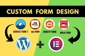 create sign up, pop up form, contact form, mailchimp, gravity or wp form design