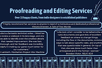 proofread and copyedit your board game rules and components