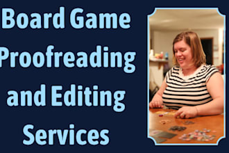 proofread and copyedit your board game rules and components