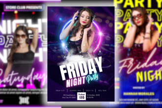 design a nightclub, event or party flyer for you
