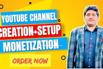 create professionally youtube channel setup with monetization