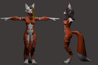 do 3d vr game avatar, vrchat avatar, booth avatar, vroid avi, furry nfsw avatar