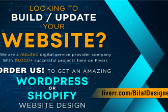 do professional shopify or wordpress website design for business, store or brand