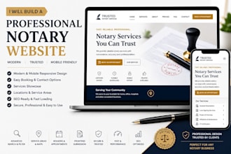 build your notary website landing page and notary logo for your notary service