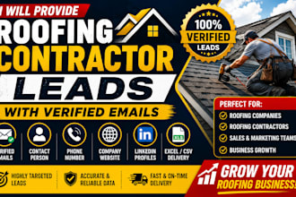 provide roofing contractor leads with verified emails