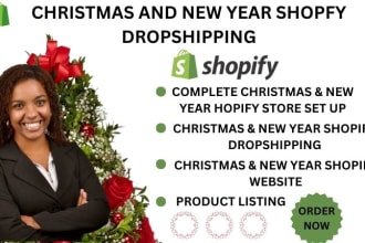 build one christmas product shopify dropshipping store, shopify website design
