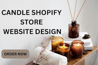 design a candle shopify store candle website lighting candle dropshipping store