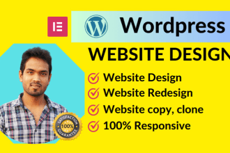 design or redesign wordpress website using elementor pro