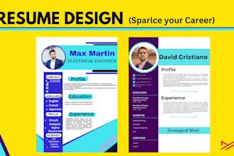 design infographic CV, printable portfolio, tech, and  linkedin resume on pdf