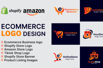 design shopify, amazon, and ecommerce business logo