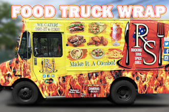 design food truck wrap, food trailer, food van, vehicle wrap