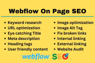 do webflow on page SEO for webflow website