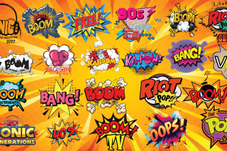 design pop, art , 80s, 90s , dripping, splash and rock or punk logo