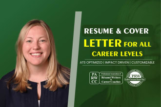 write, revamp, deliver a professional resume writing, cv, cover letter, linkedin