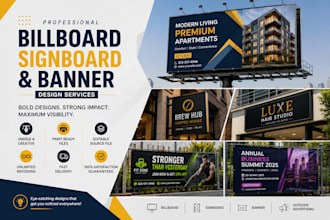 create modern billboard, signage and banner design
