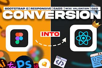 convert psd to html, figma to html, pdf or xd to html css bootstrap website