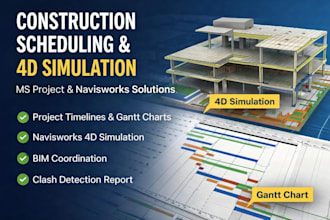 create ms project and navisworks 4d construction timelines
