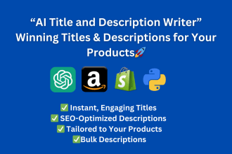 develop an ai automatic product title and description writer bot for ecommerce