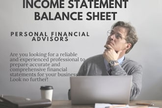 prepare income statement, balance sheet