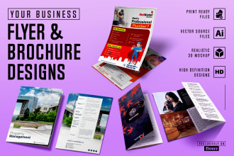create a professional flyer or brochure design for your business