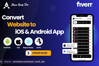 convert website to android and ios webview app and publish it