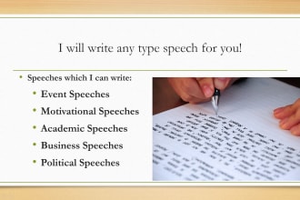 write any type of professional speech for you in just 24 hours