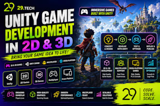 develop a professional unity 2d or 3d mobile game