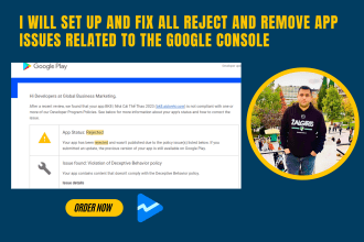 fix google play console issues or reject app or remove app issues on console