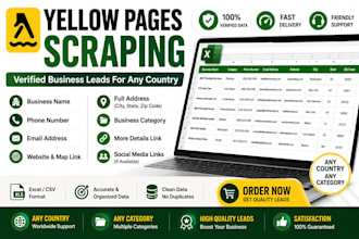 scrape yellow pages business leads with verified emails