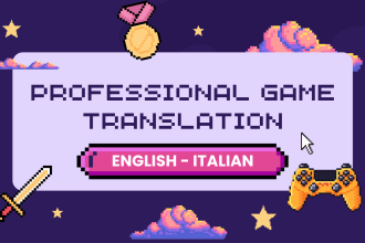 localize your video game english to italian and vice versa