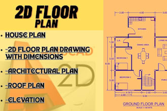 draft professional 2d house plan, floor plan in autocad