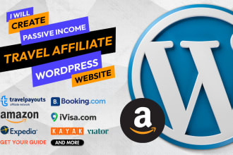 design passive income travel affiliate wordpress website