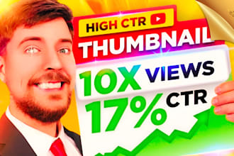 design stylish modern clickbait high CTR youtube thumbnail