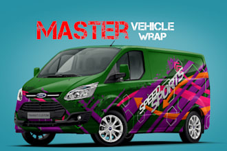 make branding vehicle wrap, car wrap, van wrap, truck wrap design