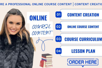 create online course, lesson plan, course curriculum, content creation