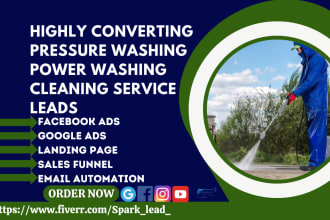 generate high pressure washing leads power washing website house cleaning leads