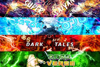 design awesome anime youtube banner and profile picture