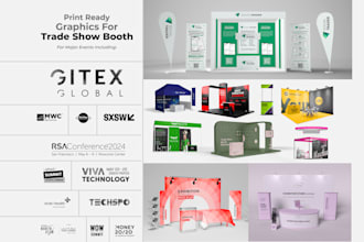 create print ready graphics for trade show booth, gitex global, tech summit