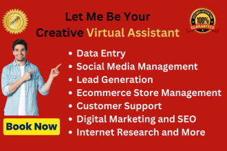 be creative virtual assistant, ecommerce and executive assistant