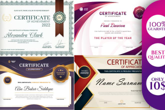 do certificate design, diploma and achievement certificates