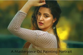do realistic digital oil painting portrait drawing