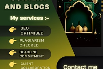 write islamic blogs and articles for your projects or website