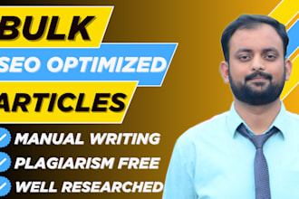write unique bulk SEO articles and monthly blog posts