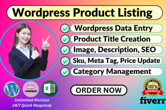 do wordpress data entry and woocommerce product listing